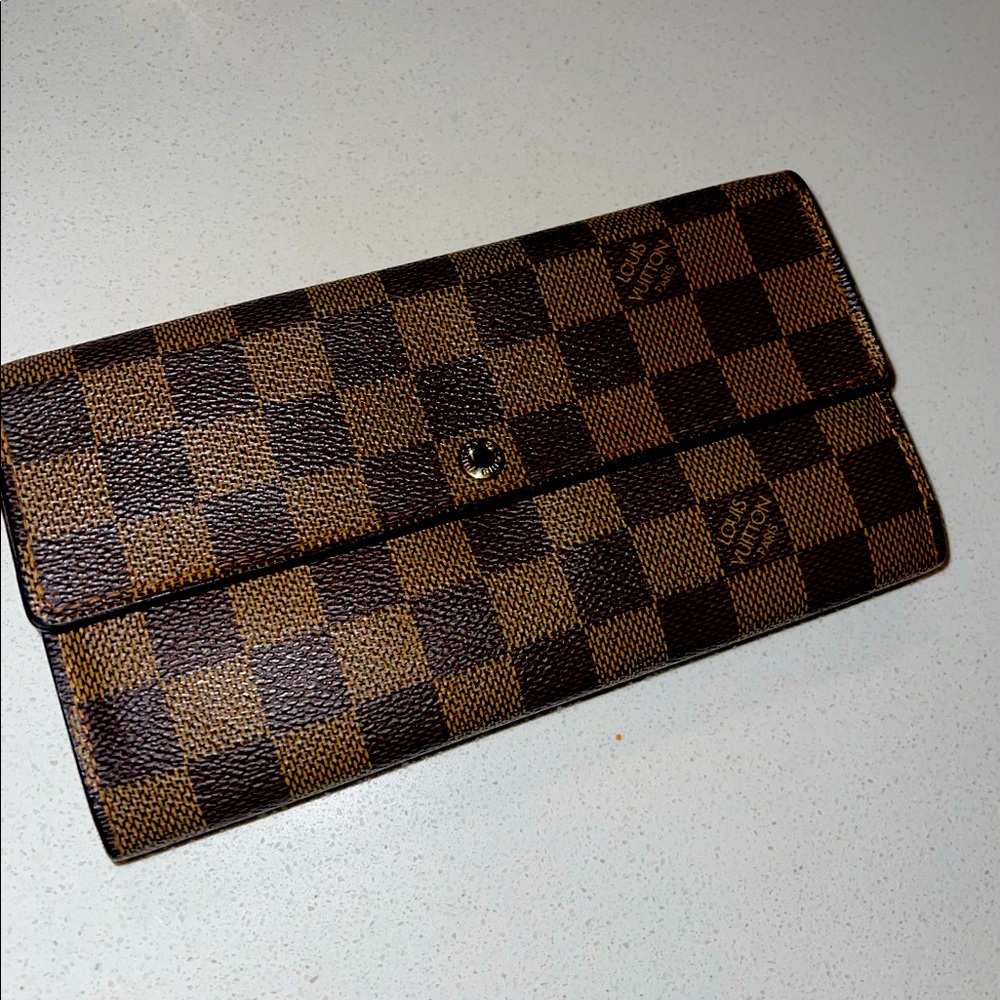 Louis Vuitton Sarah Wallet Damier Ebene Canvas